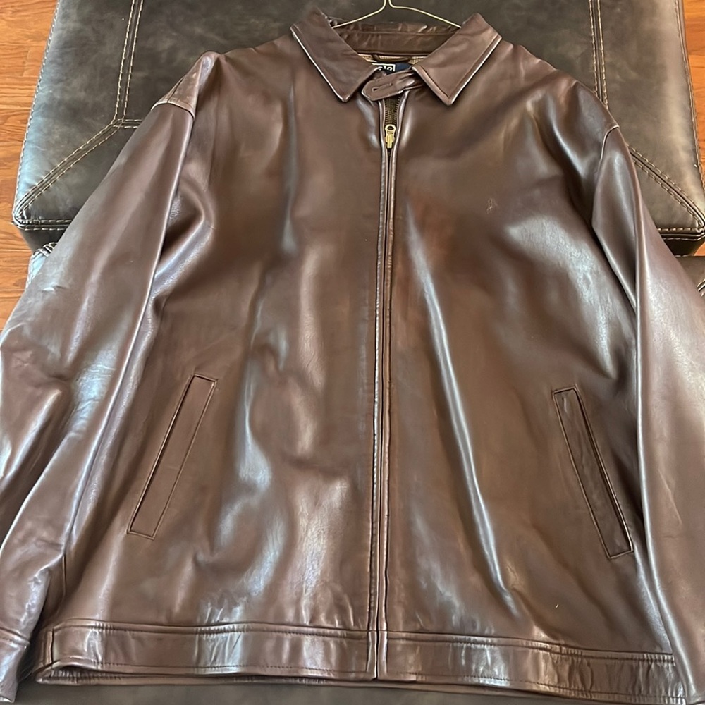 Polo by Ralph Lauren Brown Leather Bomber Jacket
